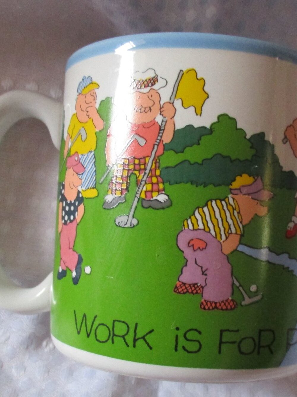 Vintage 1990 Potpourri Press Work /Golf Ceramic Coffee Cup/Mug